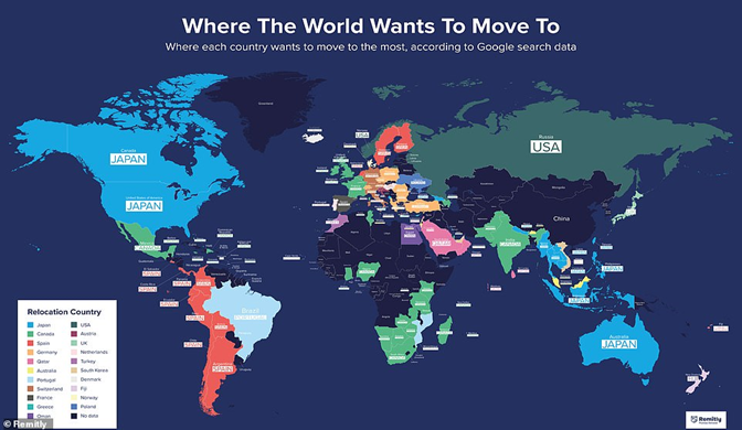 移住したい国ランキング